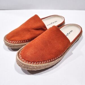 SeaVees Costa Mesa Mule Espadrille Womens Size 7.5 US Spiced Orange Silky Suede